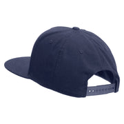 Licensed Navy USN Veteran Embroidered 5 Panel Flat Bill Twill Snapback Solid Cap - Navy OSFM