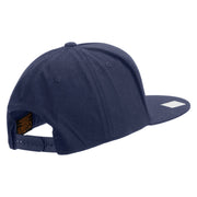 Licensed Navy USN Veteran Embroidered 5 Panel Flat Bill Twill Snapback Solid Cap - Navy OSFM