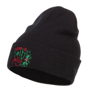 Have a Holly Jolly Embroidered Long Beanie