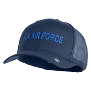 US Air Force Blue Letter Embroidered Solid Cotton Mesh Cap - Navy OSFM
