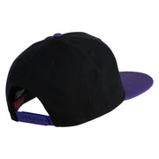 Pittsburgh Skyline Embroidered Superior Cotton Twill Flat Bill Snapback Prostyle Cap - Purple-Black OSFM