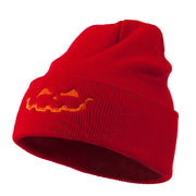 Halloween Jack o Lantern Face Embroidered Long Beanie