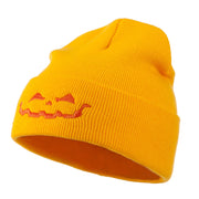 Halloween Jack o Lantern Face Embroidered Long Beanie