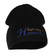 Eight Days of Hanukkah Embroidered Short Beanie