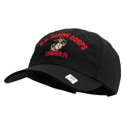US Marine Corps Semper Fi Embroidered 6 Panel Unstructured Cotton Twill Cap Made in USA - Black OSFM