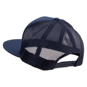 Licensed Navy USN Veteran Embroidered 5 Panel Mesh Trucker Snapback Cap - Navy OSFM