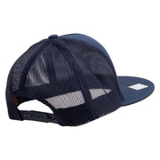Licensed Navy USN Veteran Embroidered 5 Panel Mesh Trucker Snapback Cap - Navy OSFM