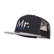 Mr Embroidered Mesh Snapback Cap