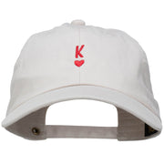 K Heart Symbol Embroidered Washed Cap