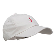 K Heart Symbol Embroidered Washed Cap