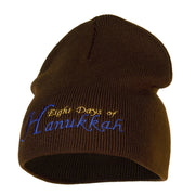 Eight Days of Hanukkah Embroidered Short Beanie