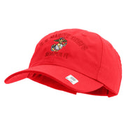 US Marine Corps Semper Fi Embroidered 6 Panel Unstructured Cotton Twill Cap Made in USA - Red OSFM