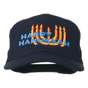 Happy Hanukkah Candles Embroidered Cap