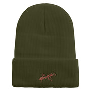 Made in USA Ant Logo Embroidered Heavy Ribbed Cuff Beanie - Olive OSFM