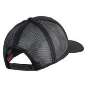 US Air Force Wing Embroidered Solid Cotton Twill Mesh Cap - Black OSFM