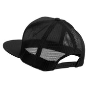 Licensed Navy USN Veteran Embroidered 5 Panel Mesh Trucker Snapback Cap - Black OSFM