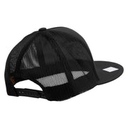 Licensed Navy USN Veteran Embroidered 5 Panel Mesh Trucker Snapback Cap - Black OSFM