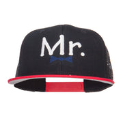 Mr Embroidered Mesh Snapback Cap