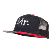 Mr Embroidered Mesh Snapback Cap