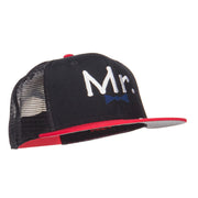 Mr Embroidered Mesh Snapback Cap