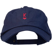 K Heart Symbol Embroidered Washed Cap