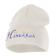 Eight Days of Hanukkah Embroidered Short Beanie