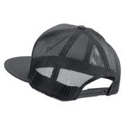 Licensed Navy USN Veteran Embroidered 5 Panel Mesh Trucker Snapback Cap - Charcoal OSFM