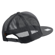 Licensed Navy USN Veteran Embroidered 5 Panel Mesh Trucker Snapback Cap - Charcoal OSFM