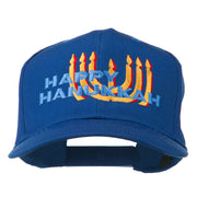 Happy Hanukkah Candles Embroidered Cap