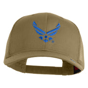 US Air Force Wing Embroidered Solid Cotton Twill Mesh Cap - Khaki OSFM