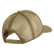 US Air Force Wing Embroidered Solid Cotton Twill Mesh Cap - Khaki OSFM