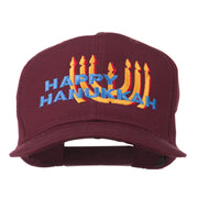 Happy Hanukkah Candles Embroidered Cap