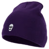 Halloween Skeleton Skull Embroidered 8 Inch Knitted Short Beanie