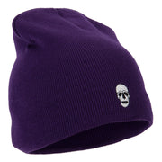 Halloween Skeleton Skull Embroidered 8 Inch Knitted Short Beanie