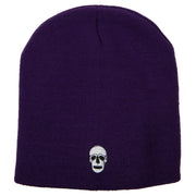 Halloween Skeleton Skull Embroidered 8 Inch Knitted Short Beanie