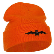 Halloween Bat Embroidered Long Beanie