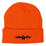 Halloween Bat Embroidered Long Beanie