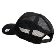 US Marine Corps Semper Fi Embroidered 6 Panel Structured Cotton Twill Mesh Cap Made in USA - Black OSFM
