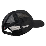 US Marine Corps Semper Fi Embroidered 6 Panel Structured Cotton Twill Mesh Cap Made in USA - Black OSFM