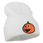 Halloween Laughing Jack o Lantern Embroidered Long Beanie