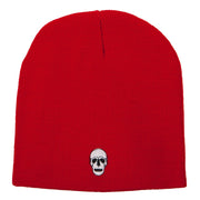 Halloween Skeleton Skull Embroidered 8 Inch Knitted Short Beanie