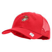 US Marine Corps Semper Fi Embroidered 6 Panel Structured Cotton Twill Mesh Cap Made in USA - Red OSFM