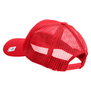 US Marine Corps Semper Fi Embroidered 6 Panel Structured Cotton Twill Mesh Cap Made in USA - Red OSFM