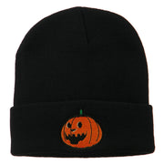 Halloween Laughing Jack o Lantern Embroidered Long Beanie