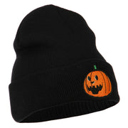 Halloween Laughing Jack o Lantern Embroidered Long Beanie