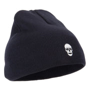 Halloween Skeleton Skull Embroidered 8 Inch Knitted Short Beanie