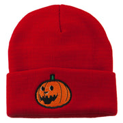 Halloween Laughing Jack o Lantern Embroidered Long Beanie