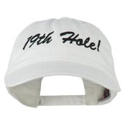 Golf 19th Hole Embroidered Washed Cap