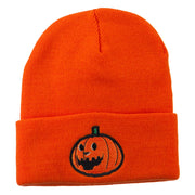 Halloween Laughing Jack o Lantern Embroidered Long Beanie