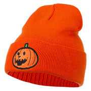 Halloween Laughing Jack o Lantern Embroidered Long Beanie